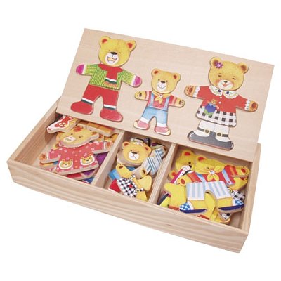 Drevená obliekacia hra - 3 medvedíkovia
