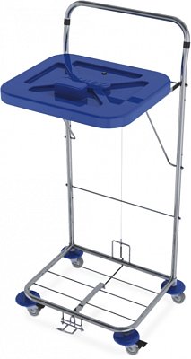 Vozík na zber bielizne, ručné ovládanie - Červené veko