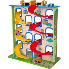 Dřevěná hra auta na svahu velké vel. M 55*39*63 - POSLEDNÍ KUS