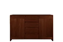 Komoda kombinovaná z masívnej borovice 133x40x85cm - sivá