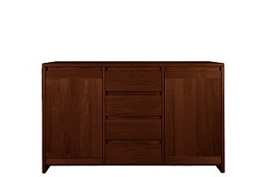 Komoda kombinovaná z masívnej borovice 133x40x85cm - Dub