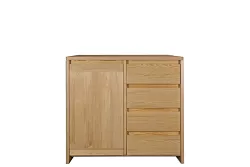 Komoda kombinovaná z masívnej borovice 90x40x85cm - sivá