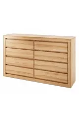 Komoda zásuvková z prírodného buku 150x41x90cm - Koniak