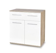 Komoda 77x40x82cm - Biela/dub sonoma