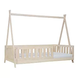 Dřevěná dětská postel z masivní přírodní borovice 90x180 cm - Borovice bílá