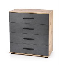 Komoda 77x40x82cm - Sivá/dub rustikál (votán)