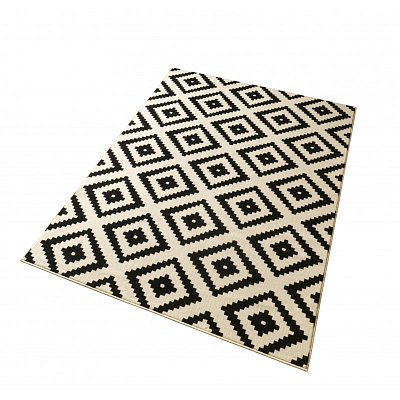 Kusový koberec Hamla 80x150cm - Černobílá