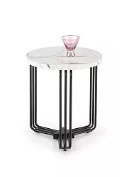 Konferenčný stolík 40x45cm - Biely mramor/čierna