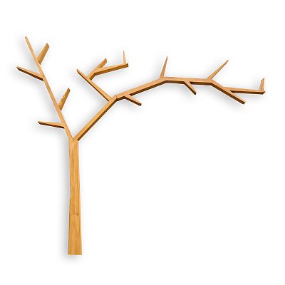 Police z masivní borovice levá 242x220x15cm - Rustikal 