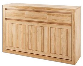 Komoda kombinovaná z prírodného buku 140x41x90cm - Bielené