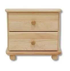 Nočný stolík z masívnej borovice 42x33x41cm - Sivá