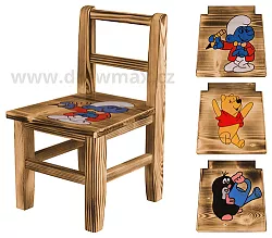 Jídelní židlička Krteček z masivního smrku -27x27x45cm v.24cm 