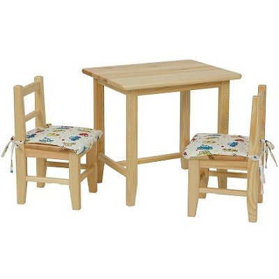 Detský jedálenský set z masívnej borovice - Borovice