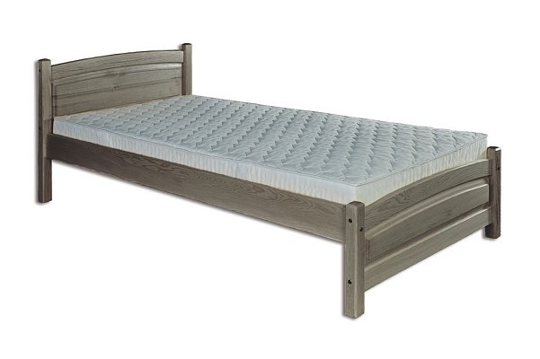 Postel z masivní borovice, jednolůžko 100x200cm - Šedá