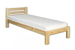 Posteľ z masívnej borovice, jednolôžko 100x200cm - Sivá