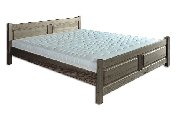 Postel z masivní borovice, jednolůžko 120x200cm - Šedá