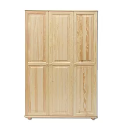 Skříň šatní kombinovaná z masivní borovice 120x60x190cm - Šedá