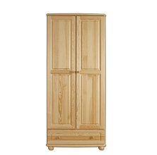 Skriňa dvojdverová šatníková z masívnej borovice 80x60x190cm - Borovica
