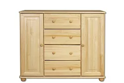 Komoda zásuvková z masívnej borovice 118x47x100cm - Sivá