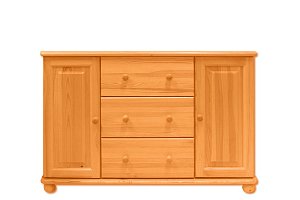 Komoda kombinovaná z masívnej borovice 118x47x78cm - Jelša