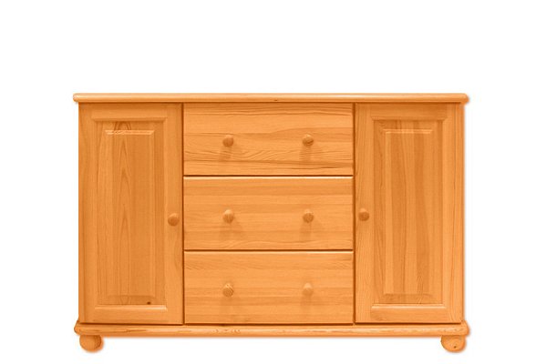 Komoda kombinovaná z masívnej borovice 118x47x78cm - Jelša