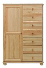 Komoda kombinovaná z masívnej borovice 90x42x138cm - Borovica