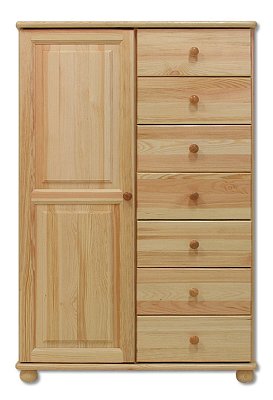 Komoda kombinovaná z masívnej borovice 90x42x138cm - Borovica