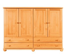 Komoda kombinovaná z masívnej borovice 165x42x125cm - Jelša