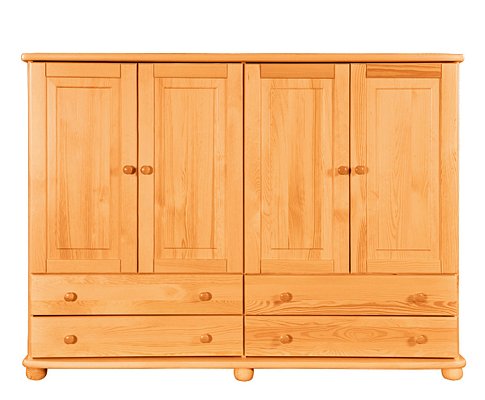 Komoda kombinovaná z masívnej borovice 165x42x125cm - Jelša