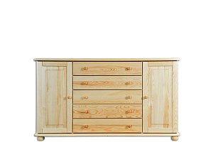 Komoda kombinovaná z masívnej borovice 165x42x92cm - Borovica