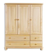 Komoda kombinovaná z masívnej borovice 125x42x125cm - Borovica
