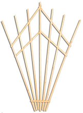 Mřížka na stěnu z masivního smrkového dřeva 104 x 170cm - Týk