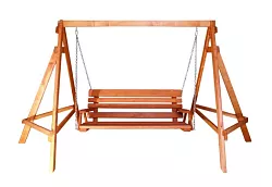 Lavice závěsná houpací z masivního smrkového dřeva 350x180x200cm - Týk
