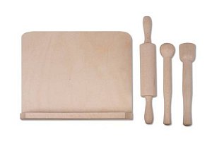 Kuchyňský vál s doplňky z borovicového dřeva 