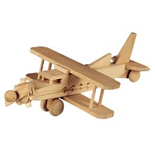 Maketa dvojplošník z masivního buku