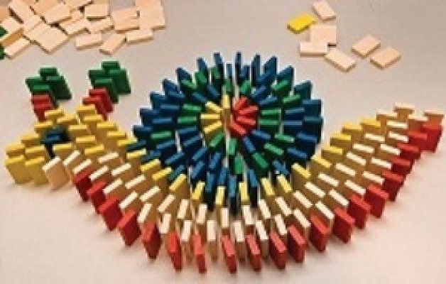 Domino barevné dřevěné 400 ks 