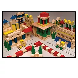 Stavebnice dřevěná barevná 500 ks 