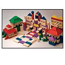 Stavebnice XL dřevěná barevná 200 ks 