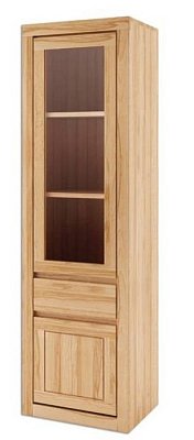 Prosklená vitrína z přírodního buku 56x41x190cm - Buk