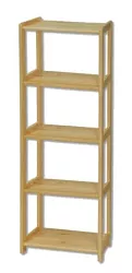 Regál z masivní borovice RG122 š.80xv.163xhl.30cm - Borovice