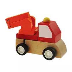 Dřevěné hasičské autíčko