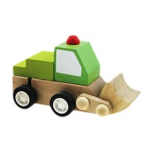 Dřevěný bagr zelený