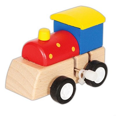 Drevená mašinka červená