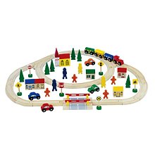 Dřevěná vláčkodráha (63 ks) 