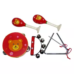 Drevená hudobná sada s medvedíkom (5 ks) - POSLEDNÉ KUSY