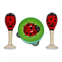 Drevená hudobná sada s lienkou (3 ks) - POSLEDNÉ KUSY