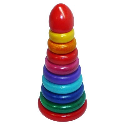 Dřevěná skládačka - Kroužky (23,5 cm)