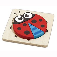 Dřevěné puzzle - Beruška - 4 dílky