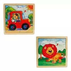 Dřevěné puzzle s úchyty (sada) -2x4 dílky