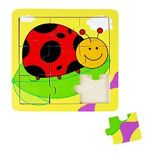 Veselé dřevné puzzle - Beruška